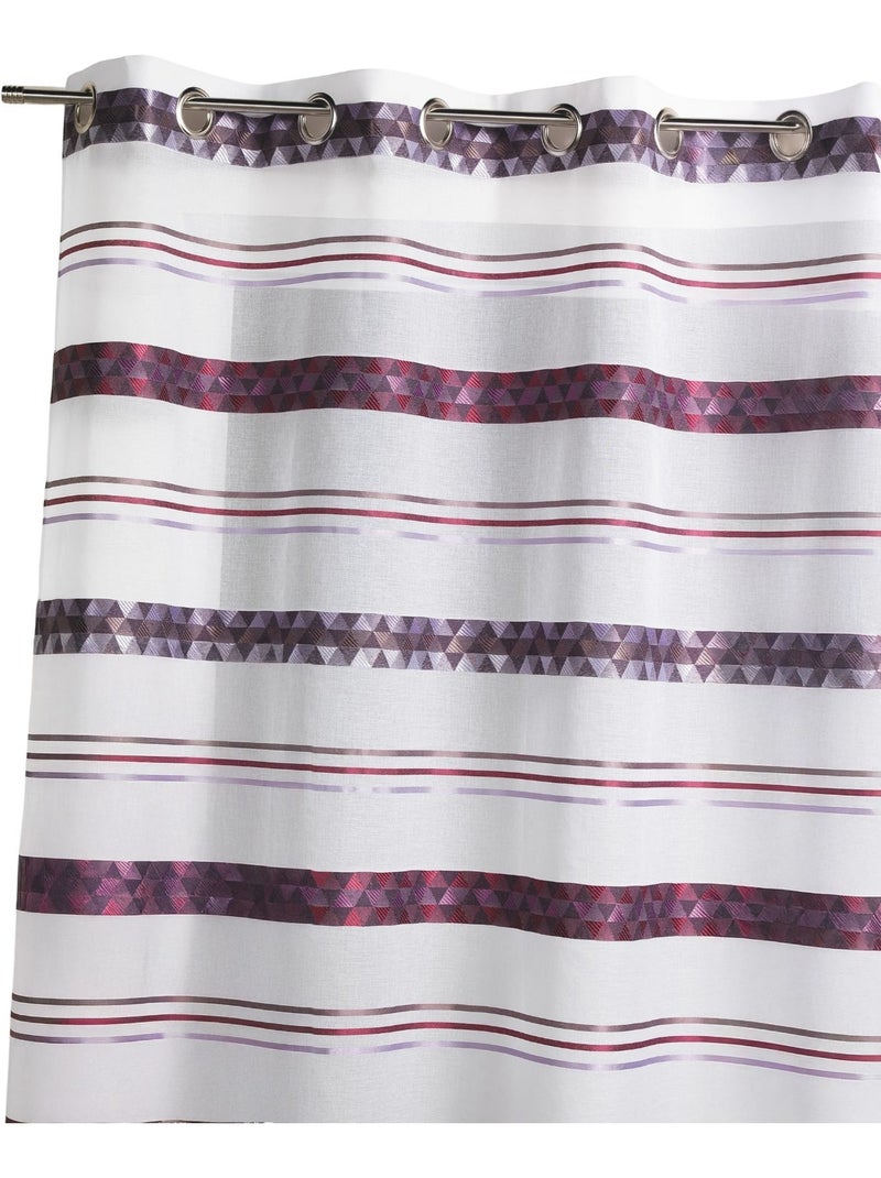 Tenda trasparente jacquard con righe geometriche Lilla chiaro - Kiabi