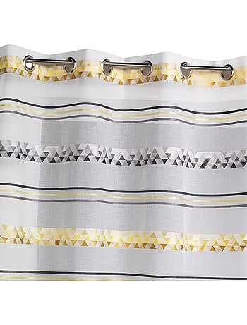 Tenda trasparente jacquard con righe geometriche