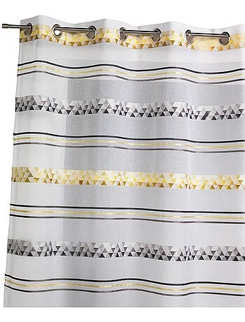 Tenda trasparente jacquard con righe geometriche