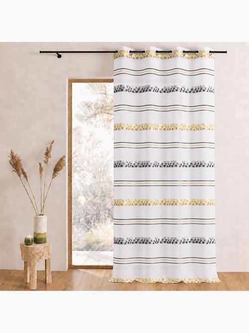 Tenda trasparente jacquard con righe geometriche - Kiabi Tenda trasparente jacquard con righe geometriche - Kiabi