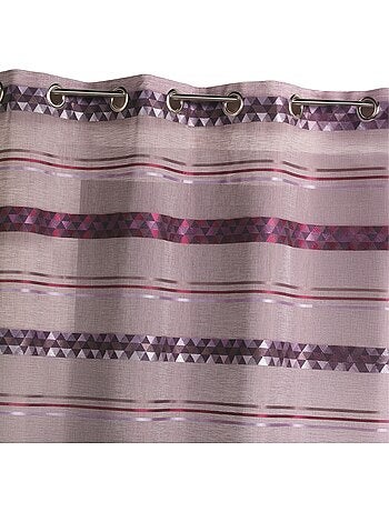 Tenda trasparente jacquard con righe geometriche