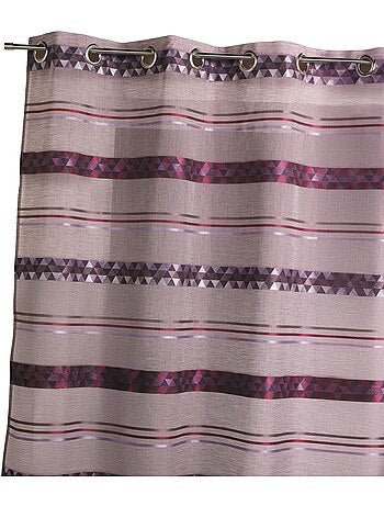 Tenda trasparente jacquard con righe geometriche