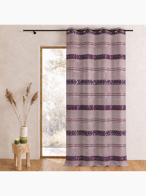 Tenda trasparente jacquard con righe geometriche - Kiabi Tenda trasparente jacquard con righe geometriche - Kiabi