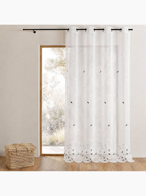 Tenda trasparente ricamata con foglie e orlo smerlato - Kiabi Tenda trasparente ricamata con foglie e orlo smerlato - Kiabi