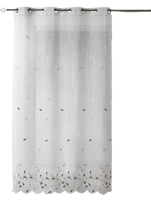Tenda trasparente ricamata con foglie e orlo smerlato - Kiabi Tenda trasparente ricamata con foglie e orlo smerlato - Kiabi
