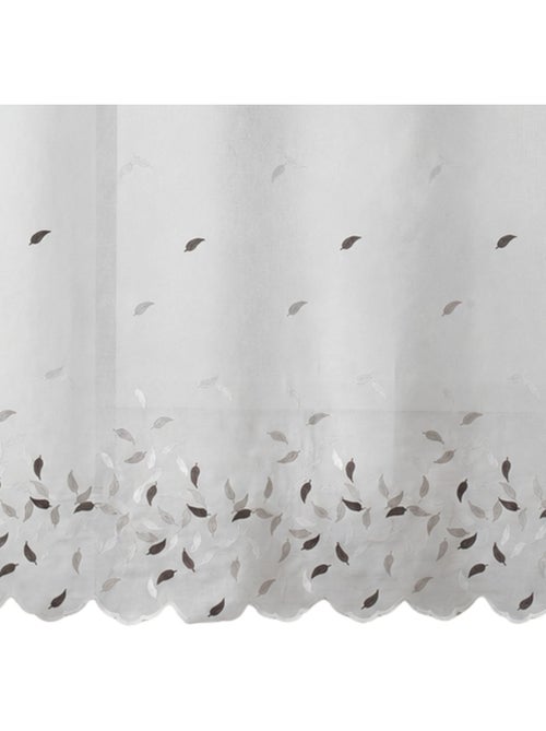 Tenda trasparente ricamata con foglie e orlo smerlato - Kiabi Tenda trasparente ricamata con foglie e orlo smerlato - Kiabi