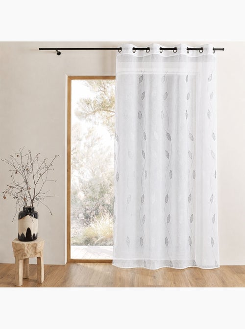 Tenda trasparente ricamata con motivi a foglie - Kiabi Tenda trasparente ricamata con motivi a foglie - Kiabi