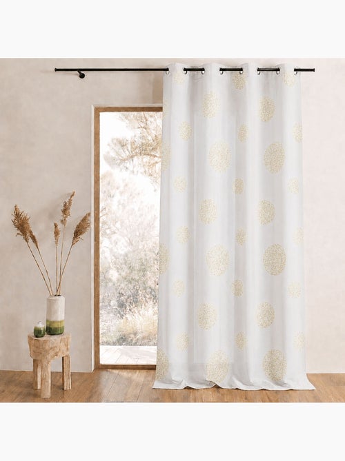 Tenda trasparente ricamata con motivi a grandi cerchi realizzati con fili di lurex - Kiabi Tenda trasparente ricamata con motivi a grandi cerchi realizzati con fili di lurex - Kiabi