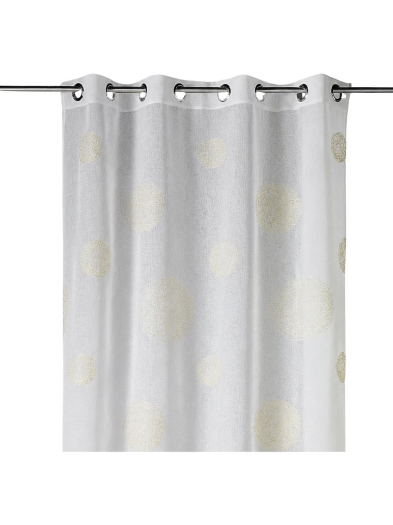 Tenda trasparente ricamata con motivi a grandi cerchi realizzati con fili di lurex Dorato/Oro - Kiabi