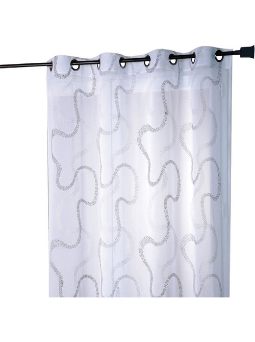 Tenda trasparente ricamata con motivi a zigzag - Kiabi