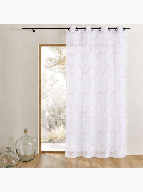 Tenda trasparente ricamata con motivi a zigzag - Kiabi