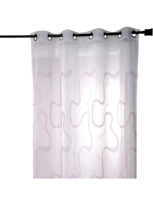 Tenda trasparente ricamata con motivi a zigzag - Kiabi