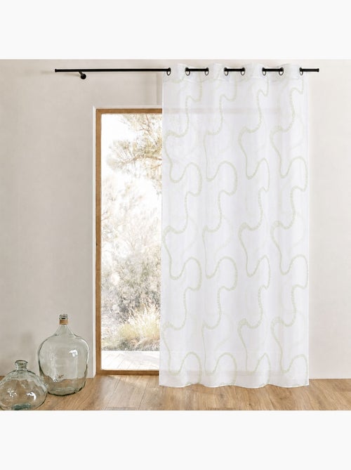 Tenda trasparente ricamata con motivi a zigzag - Kiabi