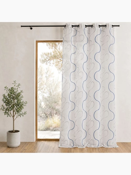 Tenda trasparente ricamata con motivi contemporanei - Kiabi