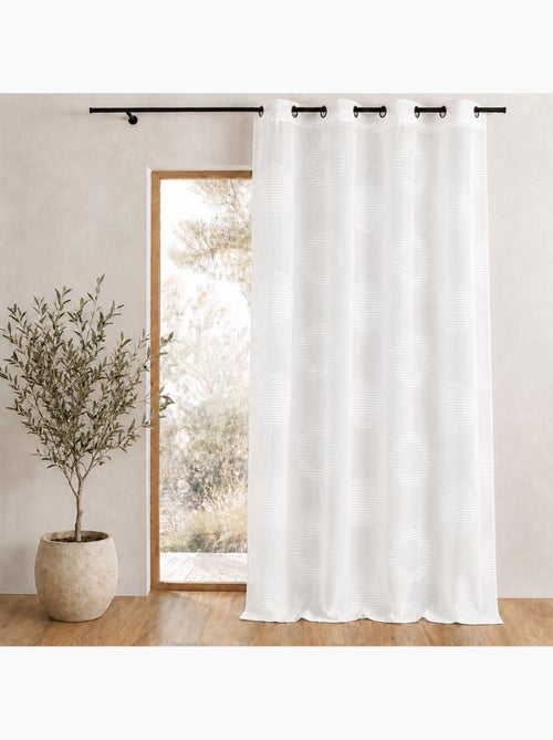 Tenda trasparente ricamata con motivi rotondi e cerchi a strisce - Kiabi Tenda trasparente ricamata con motivi rotondi e cerchi a strisce - Kiabi