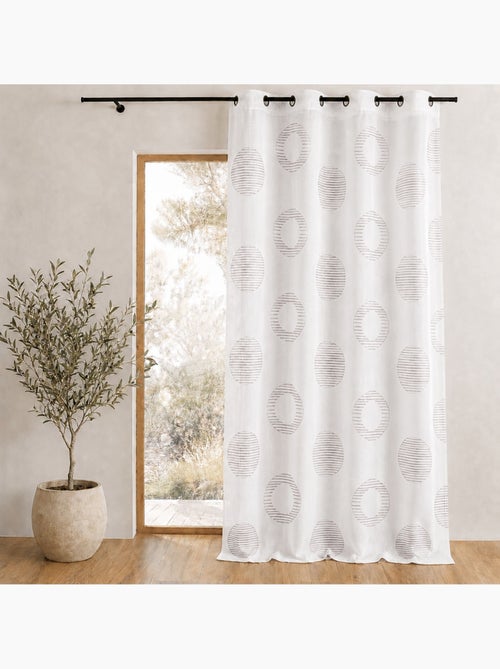 Tenda trasparente ricamata con motivi rotondi e cerchi a strisce - Kiabi Tenda trasparente ricamata con motivi rotondi e cerchi a strisce - Kiabi