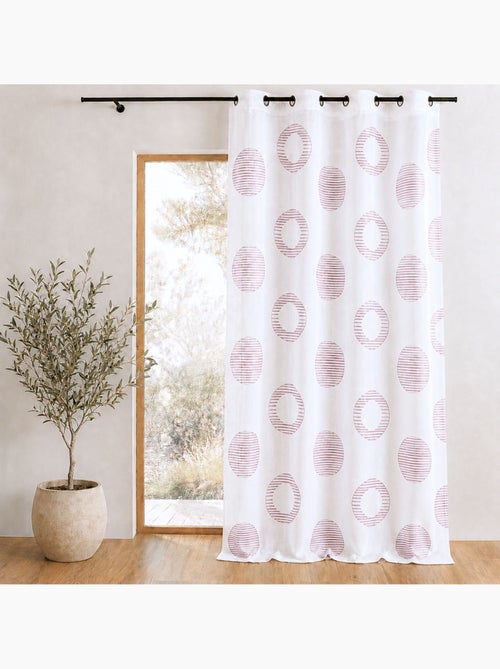 Tenda trasparente ricamata con motivi rotondi e cerchi a strisce - Kiabi Tenda trasparente ricamata con motivi rotondi e cerchi a strisce - Kiabi
