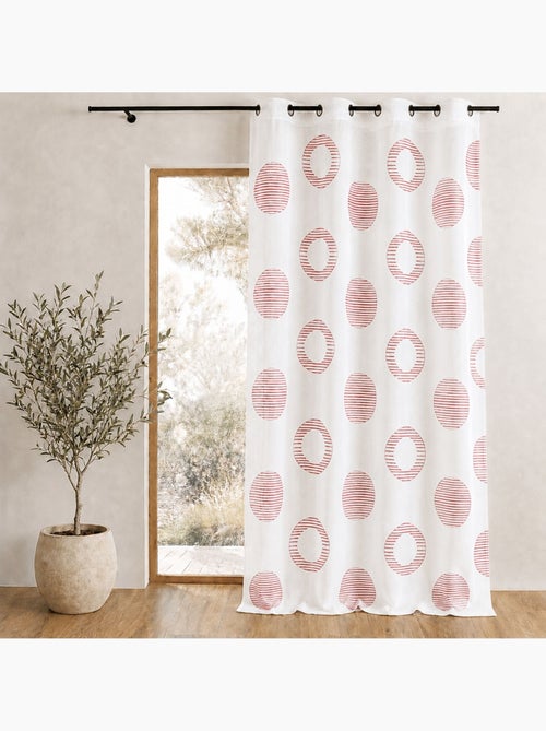 Tenda trasparente ricamata con motivi rotondi e cerchi a strisce - Kiabi Tenda trasparente ricamata con motivi rotondi e cerchi a strisce - Kiabi
