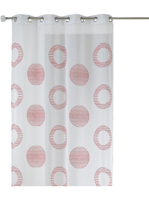 Tenda trasparente ricamata con motivi rotondi e cerchi a strisce - Kiabi Tenda trasparente ricamata con motivi rotondi e cerchi a strisce - Kiabi