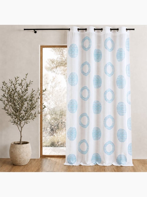 Tenda trasparente ricamata con motivi rotondi e cerchi a strisce - Kiabi Tenda trasparente ricamata con motivi rotondi e cerchi a strisce - Kiabi