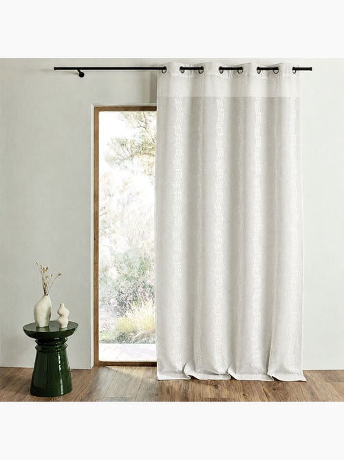 Tenda trasparente ricamata con sottili righe verticali stilizzate - Kiabi Tenda trasparente ricamata con sottili righe verticali stilizzate - Kiabi