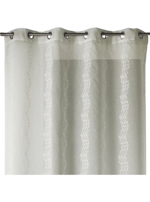 Tenda trasparente ricamata con sottili righe verticali stilizzate - Kiabi Tenda trasparente ricamata con sottili righe verticali stilizzate - Kiabi