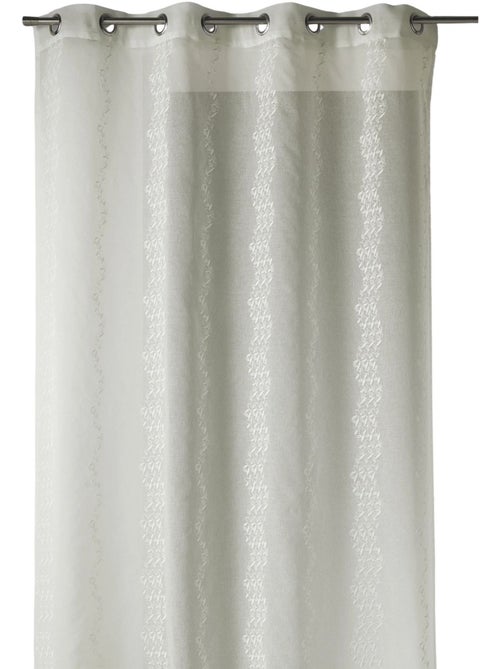 Tenda trasparente ricamata con sottili righe verticali stilizzate - Kiabi Tenda trasparente ricamata con sottili righe verticali stilizzate - Kiabi