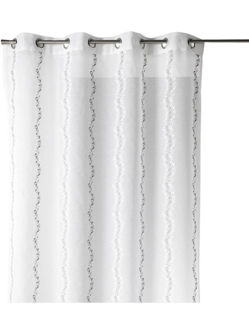 Tenda trasparente ricamata con sottili righe verticali stilizzate - Kiabi Tenda trasparente ricamata con sottili righe verticali stilizzate - Kiabi