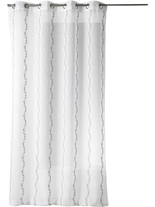 Tenda trasparente ricamata con sottili righe verticali stilizzate - Kiabi Tenda trasparente ricamata con sottili righe verticali stilizzate - Kiabi