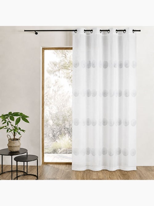 Tenda trasparente ricamata con strisce orizzontali a pois - Kiabi