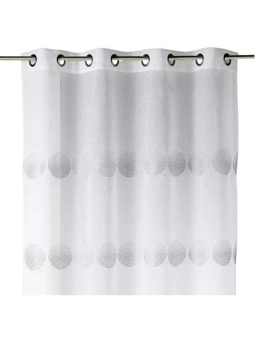 Tenda trasparente ricamata con strisce orizzontali a pois - Kiabi