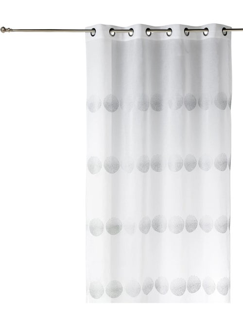 Tenda trasparente ricamata con strisce orizzontali a pois - Kiabi