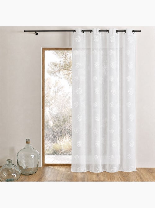 Tenda trasparente ricamata in organza con motivi circolari - Kiabi