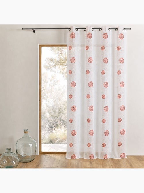 Tenda trasparente ricamata in organza con motivi circolari - Kiabi