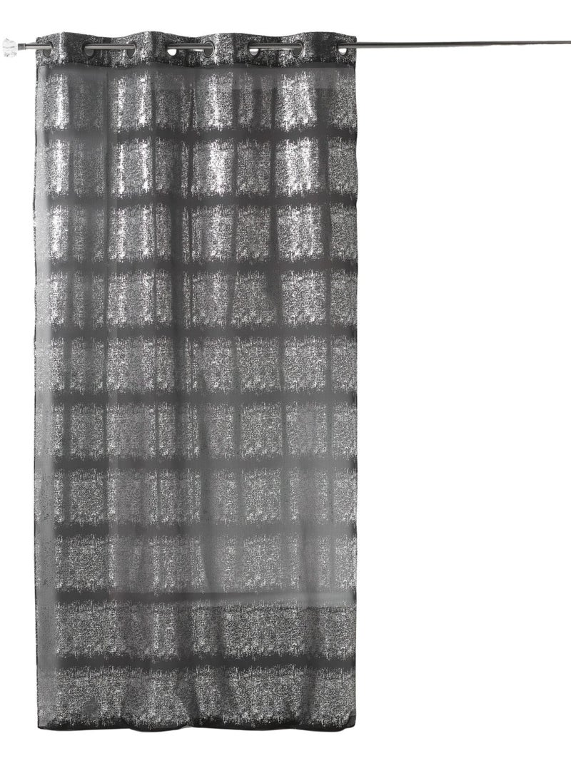 Tenda trasparente stampata con riflessi argentati Nero - Kiabi