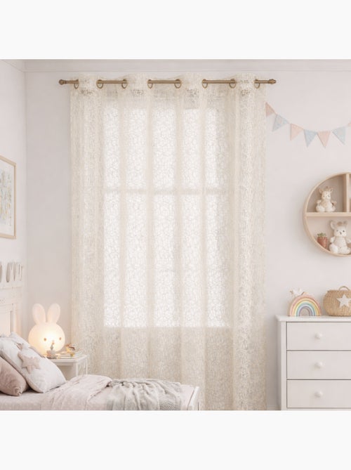 Tenda velata con ricamo tono su tono - Kiabi