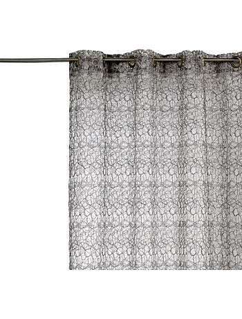 Tenda velata con ricamo tono su tono