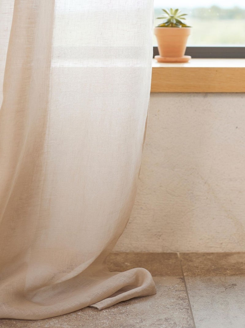 Tenda velata in 100% lino Legno naturale - Kiabi