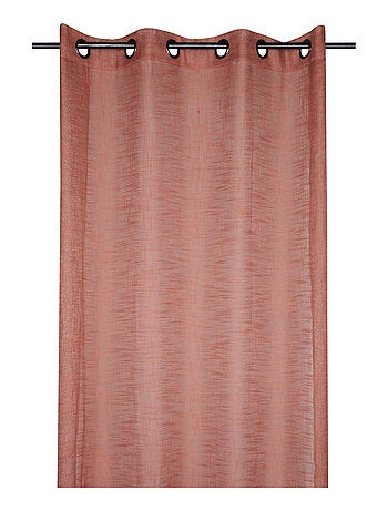Tenda voile tinta unita con occhielli effetto lino