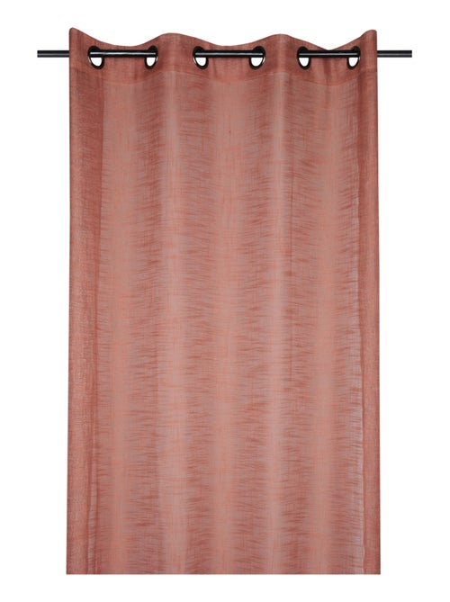 Tenda voile tinta unita con occhielli effetto lino - Kiabi