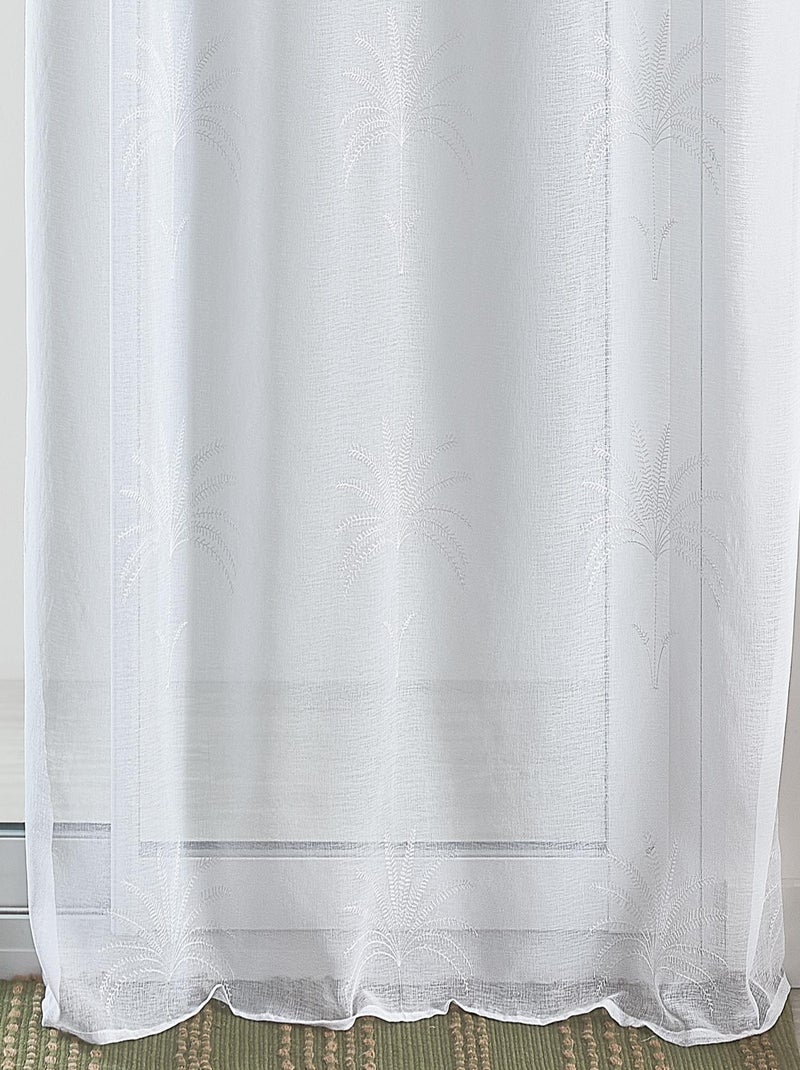 Tende ad occhiello ricamate a forma di palma Bianco - Kiabi