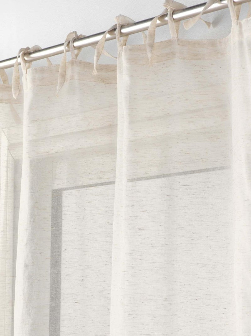 Tende annodate effetto lino Beige - Kiabi