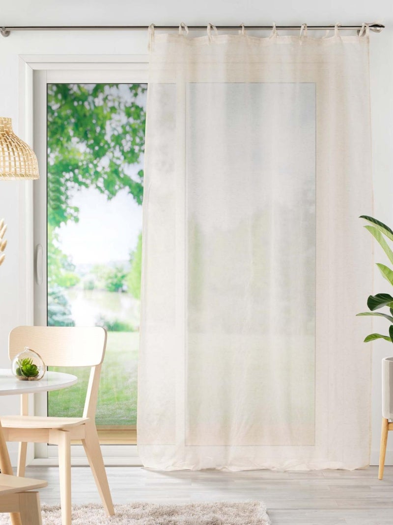 Tende annodate effetto lino Beige - Kiabi