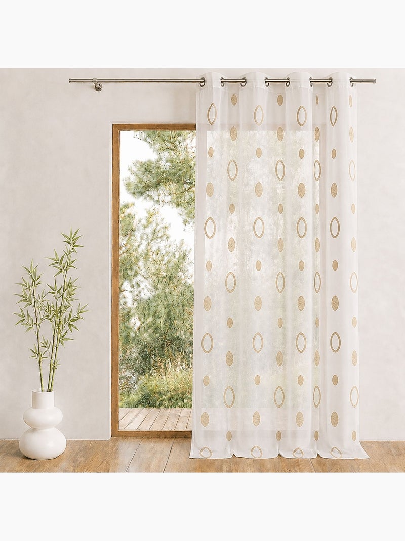 Tende colorate con cerchi pronte per il montaggio Beige - Kiabi
