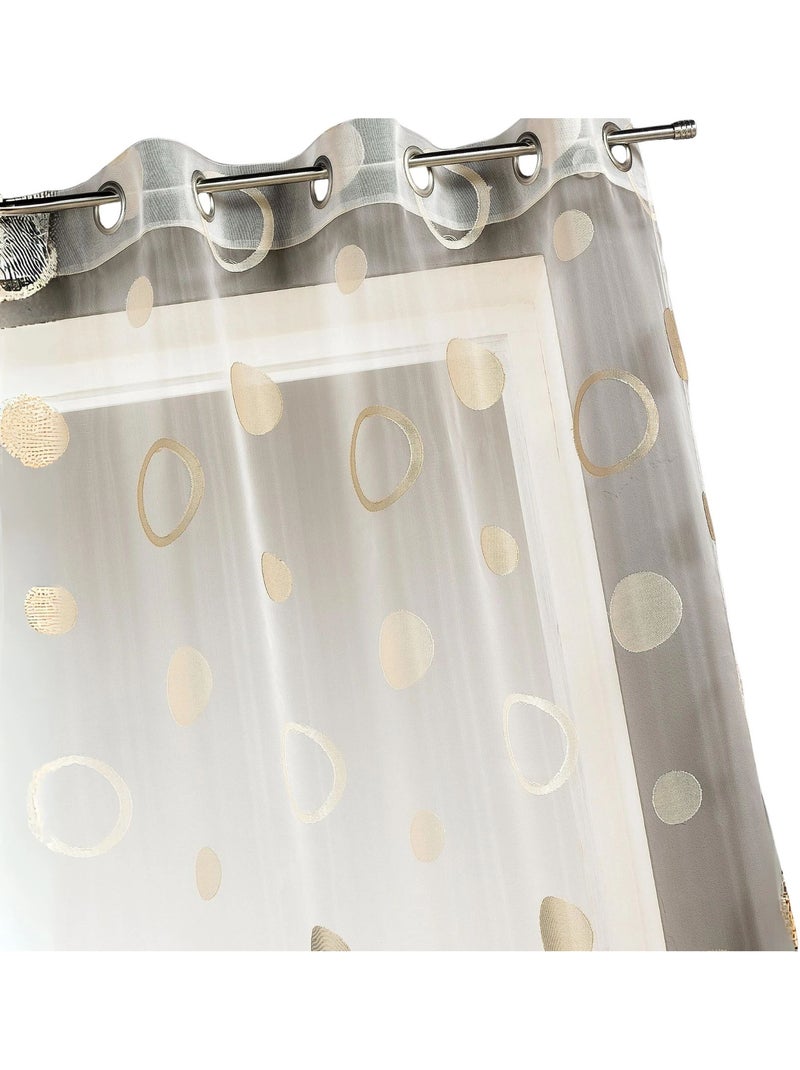 Tende colorate con cerchi pronte per il montaggio Beige - Kiabi