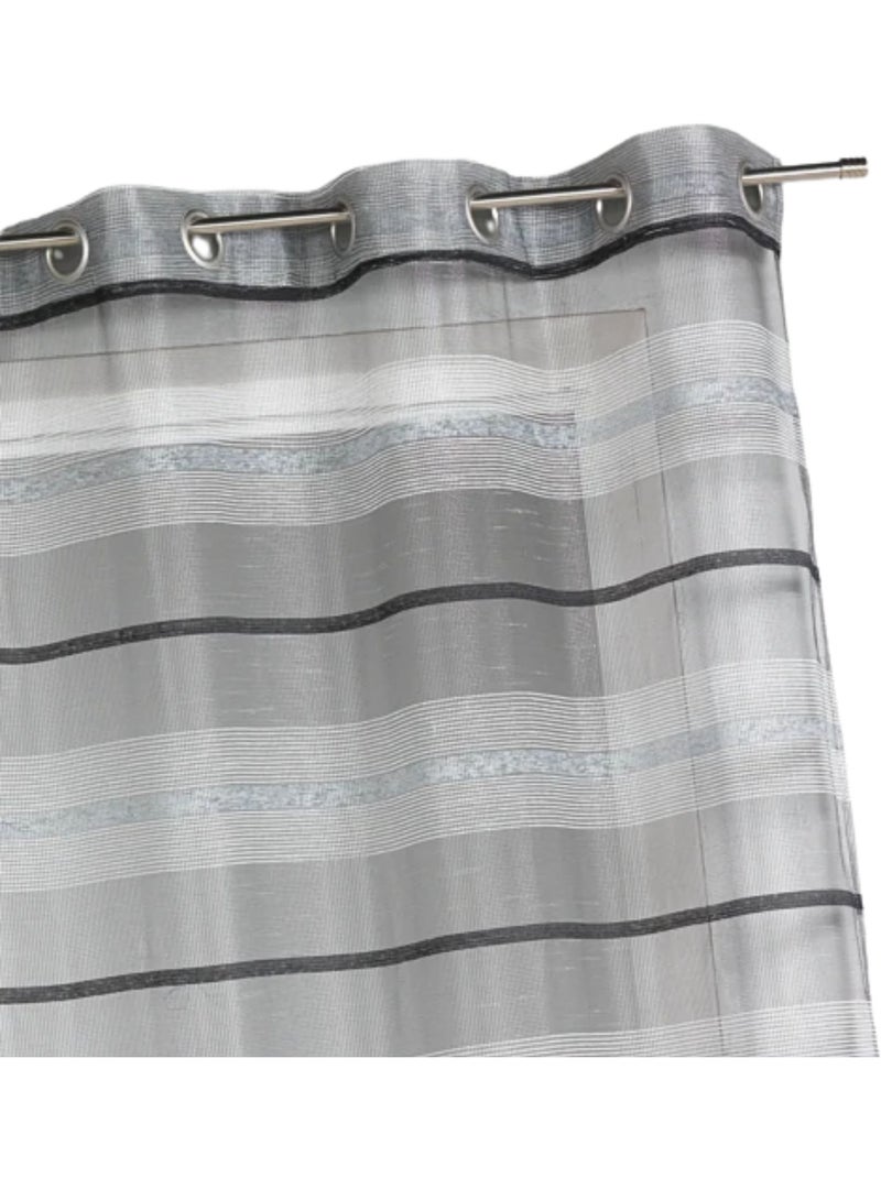 Tende colorate con strisce orizzontali Grigio chiaro - Kiabi