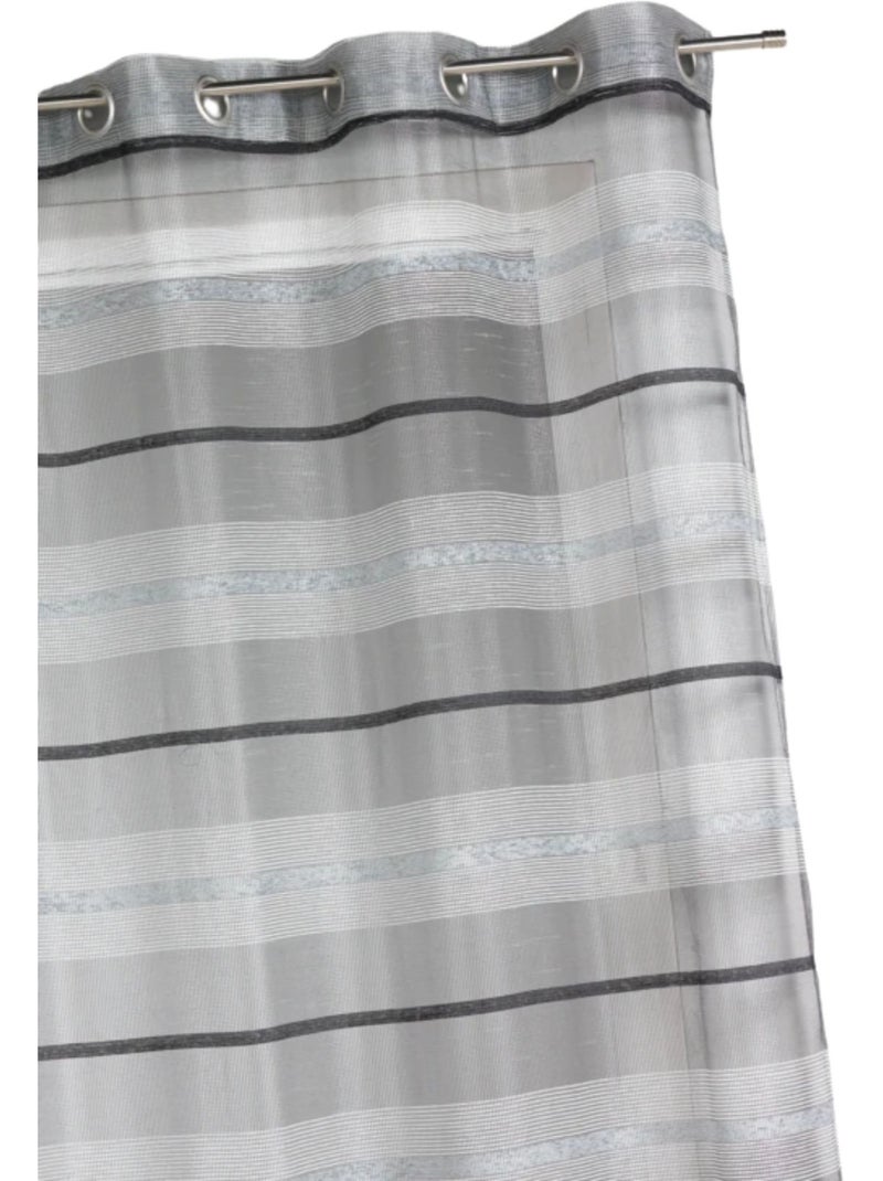 Tende colorate con strisce orizzontali Grigio chiaro - Kiabi
