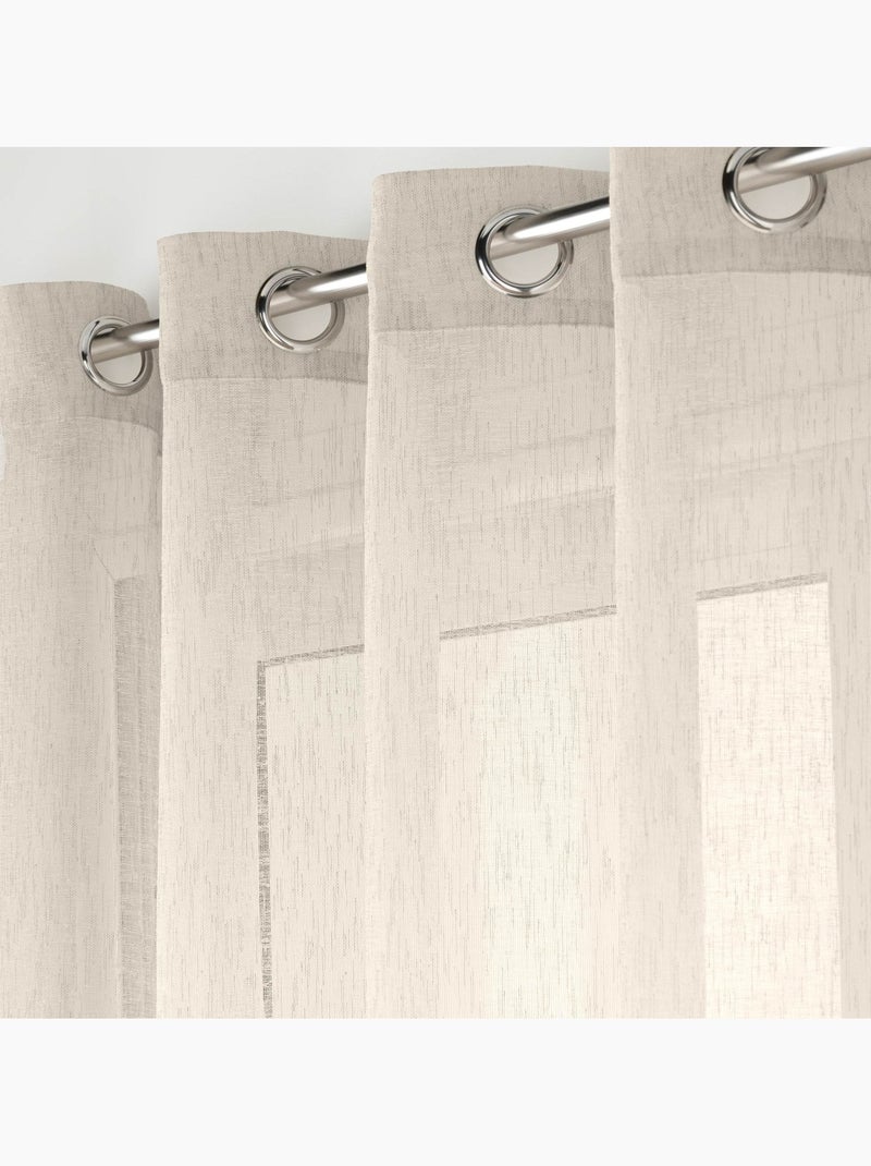 Tende di grande ampiezza con effetto lino intrecciato Beige chiaro - Kiabi