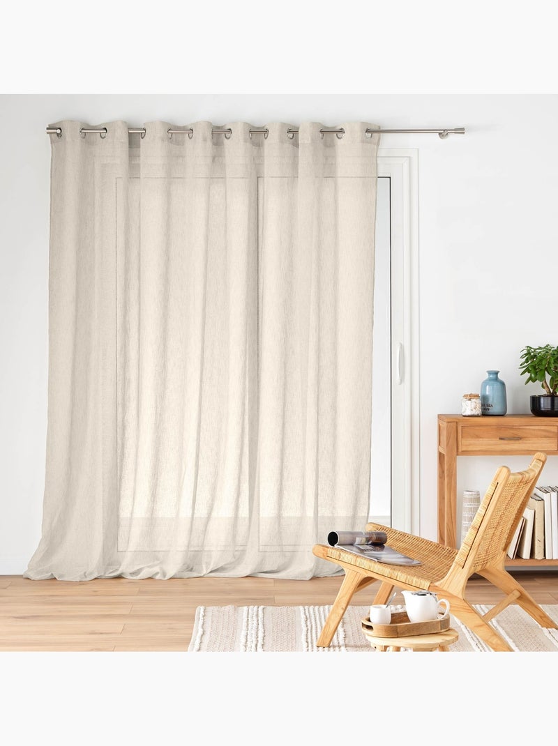 Tende di grande ampiezza con effetto lino intrecciato Beige chiaro - Kiabi