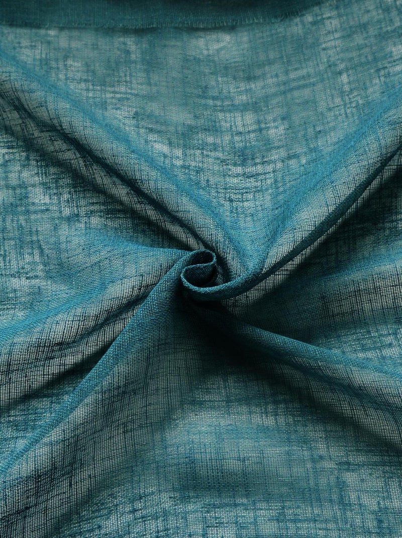 Tende effetto lino Blu pavone - Kiabi